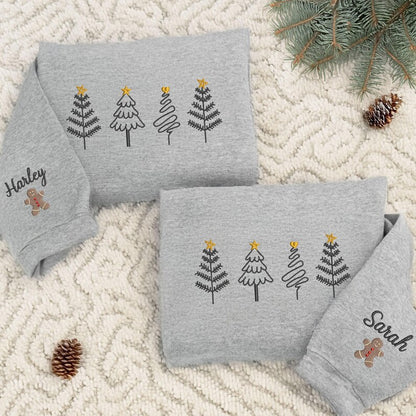 Christmas Tree Embroidered Sweatshirt, Christmas Hoodie, Embroidered Christmas Hoodie, Christmas Embroidery Sweatshirt