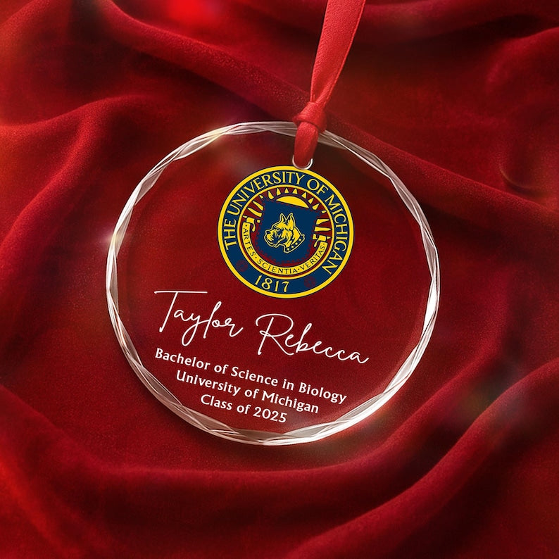 Custom College Logo Graduation Ornament - Personalized Grad Gift for Graduates To Celebrate Your Hard Work, Class of 2025 il_794xN.7367574278_kx4g.jpg