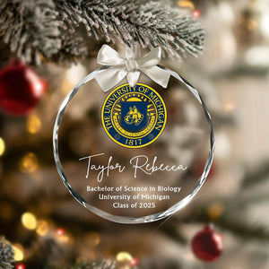 Custom College Logo Graduation Ornament - Personalized Grad Gift for Graduates To Celebrate Your Hard Work, Class of 2025 il_794xN.7367574310_352f.jpg