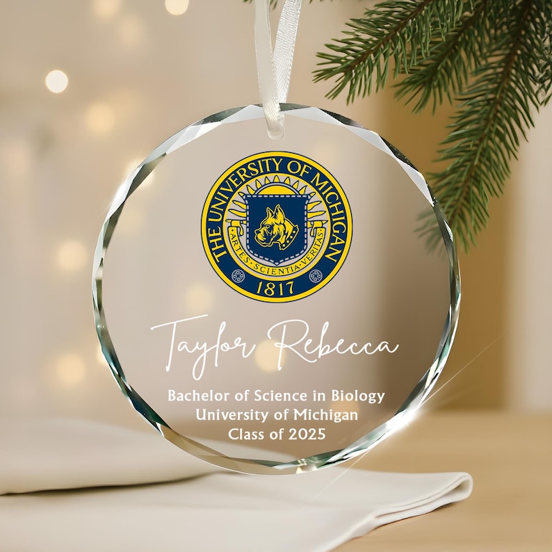 Custom College Logo Graduation Ornament - Personalized Grad Gift for Graduates To Celebrate Your Hard Work, Class of 2025 il_794xN.7367574318_pc3c.jpg