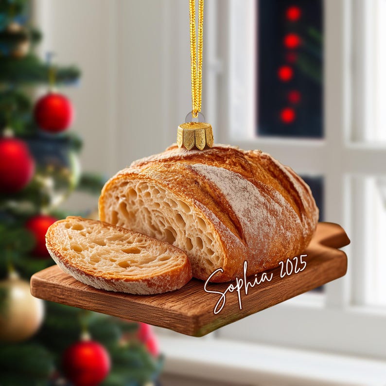 Personalized Sourdough Bread Ornament, Rustic 2D Wooden Christmas Gift il_794xN.7371142383_b9zn.jpg