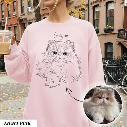 Custom Dog Photo Sweatshirt, Dog Owner Gift, Personalized Pet Portrait from Photo, Custom Dog Cat Drawing Shirt, Pet Memorial Gift il_794xN.7410561372_hbr4.jpg