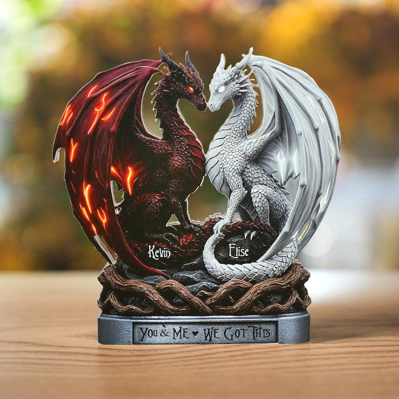 Personalized Dragon Couple Acrylic Plaque, Custom Name Lovers Gift, Fantasy Anniversary Decor Wedding Gifts for Husband and Wife Dragon Gift il_794xN.7430566449_5s9g.jpg