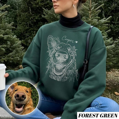 Custom Dog Photo Sweatshirt, Dog Owner Gift, Personalized Pet Portrait from Photo, Custom Dog Cat Drawing Shirt, Pet Memorial Gift il_794xN.7458474589_sofh.jpg