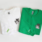 Embroidered Dragon Sweatshirt, Dragon Lover's Embroidered Sweatshirt, Initial With Heart On Sleeve, Anniversary Gift, Valentines Day Gift