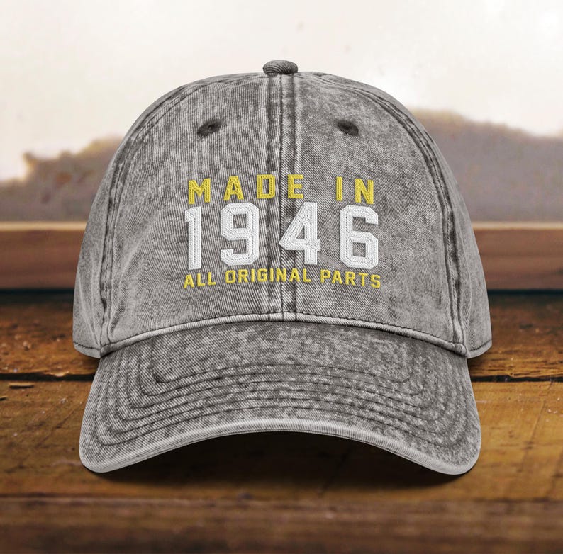 80th Birthday Gift, Vintage Embroidered Hat for 80th Birthday, Born In 1944 Cap il_794xN.7530959368_3z94.jpg