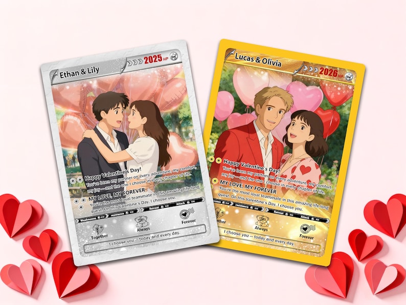 Personalized Pokemon Valentine s Day Card, Custom Anime Photo Card, Valentine Gift, Game Couple Card, Gift for Game Couples,Gift for Him/Her il_794xN.7548572071_eb8s.jpg