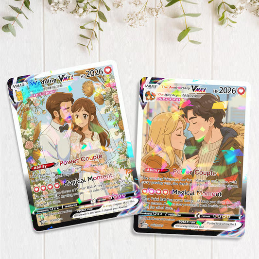Personalized Anniversary Card, Custom Photo Pokemon Card, Anime Wedding Card, Anniversary Gift, Custom Card for Couple, Valentine's Day Gift il_794xN.7552748992_5ken.jpg