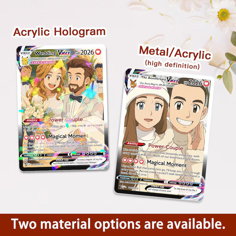 Personalized Anniversary Card, Custom Photo Pokemon Card, Anime Wedding Card, Anniversary Gift, Custom Card for Couple, Valentine's Day Gift il_794xN.7552750072_p211.jpg