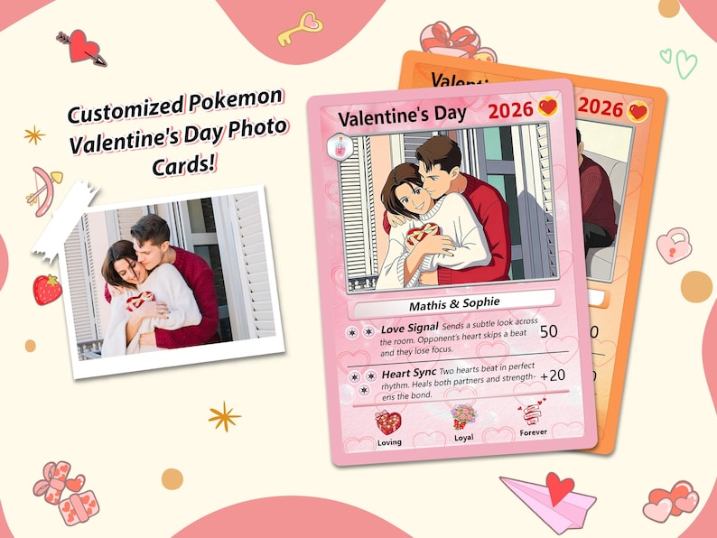 Custom Couple Poke Valentines Card, Personalized Photo Portrait Card, Valentine s Gift for Couples, Anniversary Keepsake, Gift for Him il_794xN.7572400035_kwhq.jpg