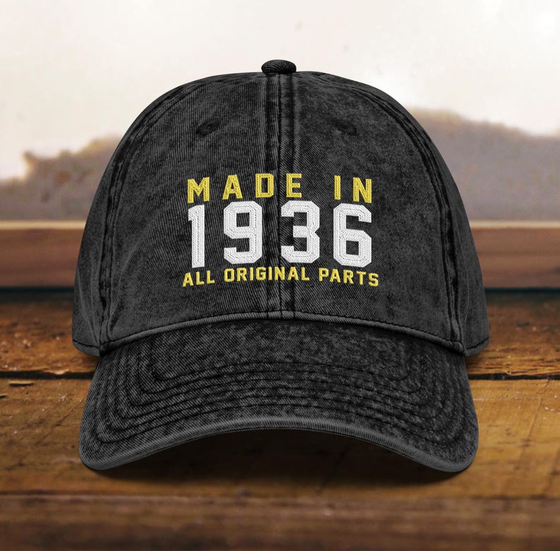 90th Birthday gift Vintage Embroidered Hat for 90th Birthday Born In 1935 Cotton Twill Cap il_794xN.7578862185_sdo2.jpg