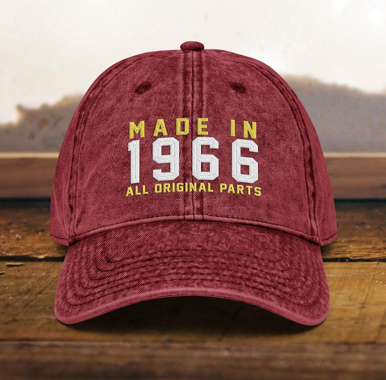 60th Birthday gift Vintage Embroidered Hat for 60th Birthday Born In 1965 Cotton Twill Cap il_794xN.7580048237_5u9w.jpg