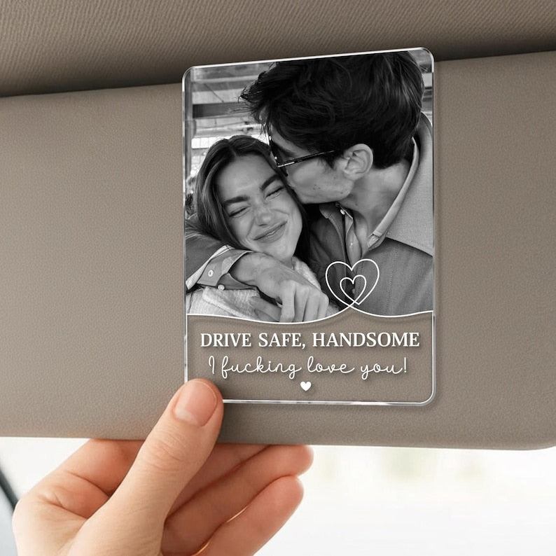 Personalized Couple Photo Car Visor Clip, Valentines Gift For Him, Drive Safe I Love You, Anniversary Gifts For Boyfriend, Drive Safe Gift il_794xN.7581181678_bw3t.jpg
