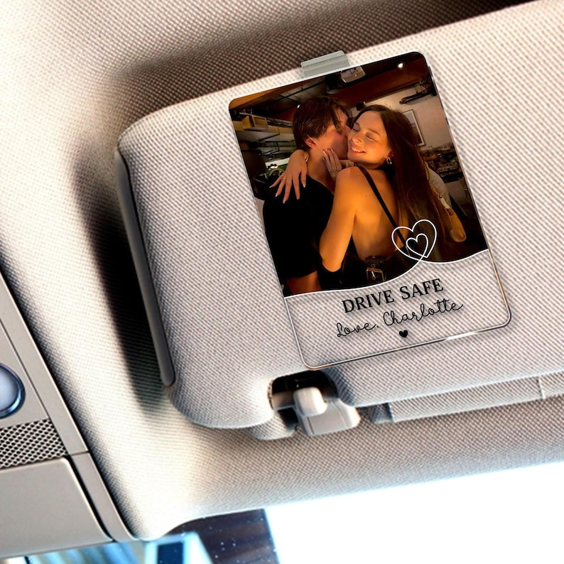 Personalized Couple Photo Car Visor Clip, Valentines Gift For Him, Drive Safe I Love You, Anniversary Gifts For Boyfriend, Drive Safe Gift il_794xN.7581181980_muvc.jpg