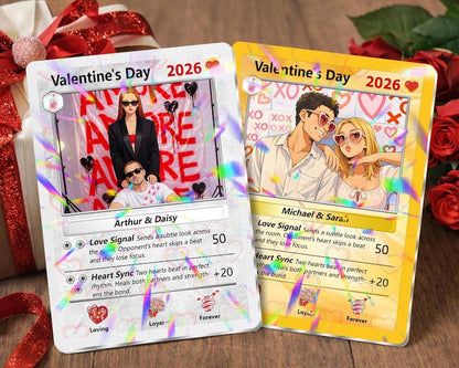 Custom Couple Poke Valentines Card, Personalized Photo Portrait Card, Valentine s Gift for Couples, Anniversary Keepsake, Gift for Him il_794xN.7593236382_g895.jpg