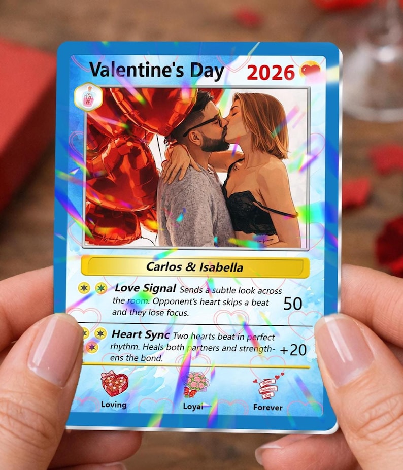 Custom Couple Poke Valentines Card, Personalized Photo Portrait Card, Valentine s Gift for Couples, Anniversary Keepsake, Gift for Him il_794xN.7593237168_k5ly.jpg