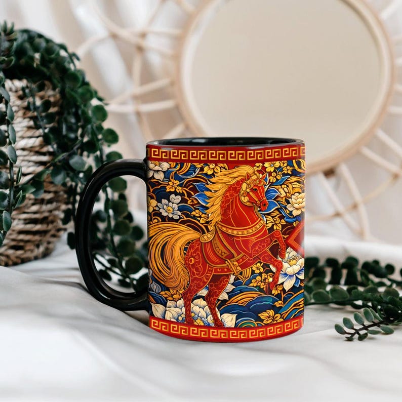 Year of the Horse Mug 2026, Chinese Zodiac Horse Coffee Mug, Lucky Feng Shui Gift for Prosperity, Lunar New Year Mug il_794xN.7612249214_17ky.jpg