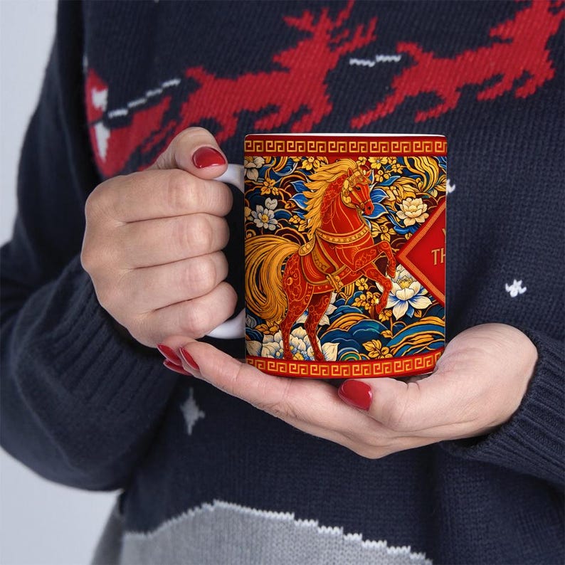 Year of the Horse Mug 2026, Chinese Zodiac Horse Coffee Mug, Lucky Feng Shui Gift for Prosperity, Lunar New Year Mug il_794xN.7612249240_bik1.jpg