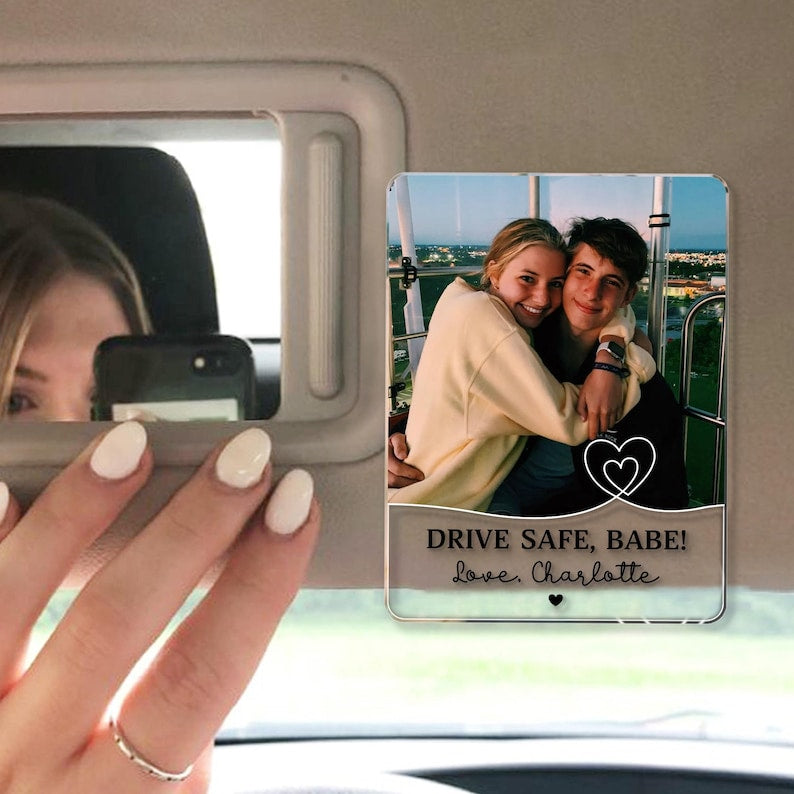 Personalized Couple Photo Car Visor Clip, Valentines Gift For Him, Drive Safe I Love You, Anniversary Gifts For Boyfriend, Drive Safe Gift il_794xN.7629128181_s5wi.jpg