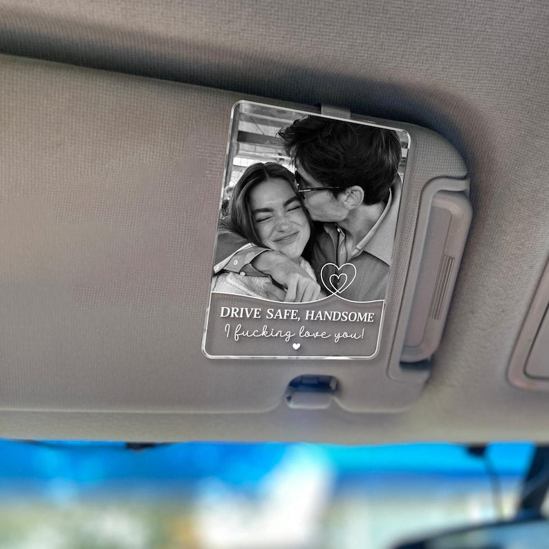 Personalized Couple Photo Car Visor Clip, Valentines Gift For Him, Drive Safe I Love You, Anniversary Gifts For Boyfriend, Drive Safe Gift il_794xN.7636055051_7l4l.jpg