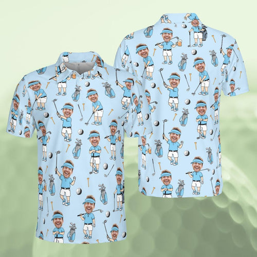 Personalized Golf Polo Shirt for Men, Custom Face Cartoon Golfer Polo, Funny Golf Lover Gift, Matching Golf Team Polo, Summer Golf Shirt il_794xN.7648269967_1ki0.jpg