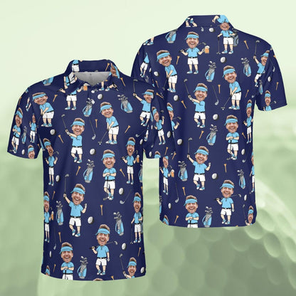 Personalized Golf Polo Shirt for Men, Custom Face Cartoon Golfer Polo, Funny Golf Lover Gift, Matching Golf Team Polo, Summer Golf Shirt il_794xN.7648269975_gkga.jpg
