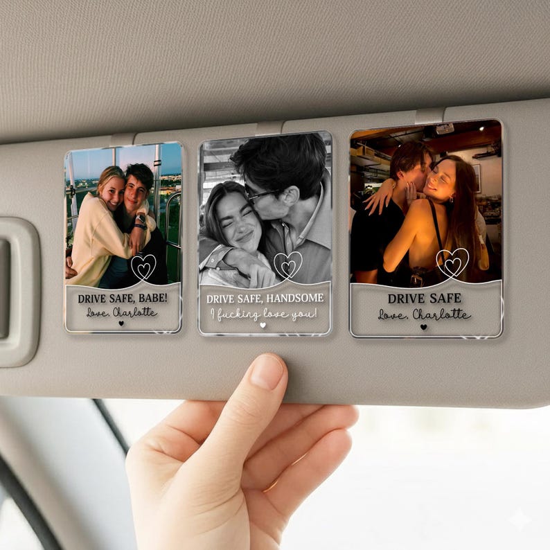 Personalized Couple Photo Car Visor Clip, Valentines Gift For Him, Drive Safe I Love You, Anniversary Gifts For Boyfriend, Drive Safe Gift il_794xN.7648680825_ppe0.jpg