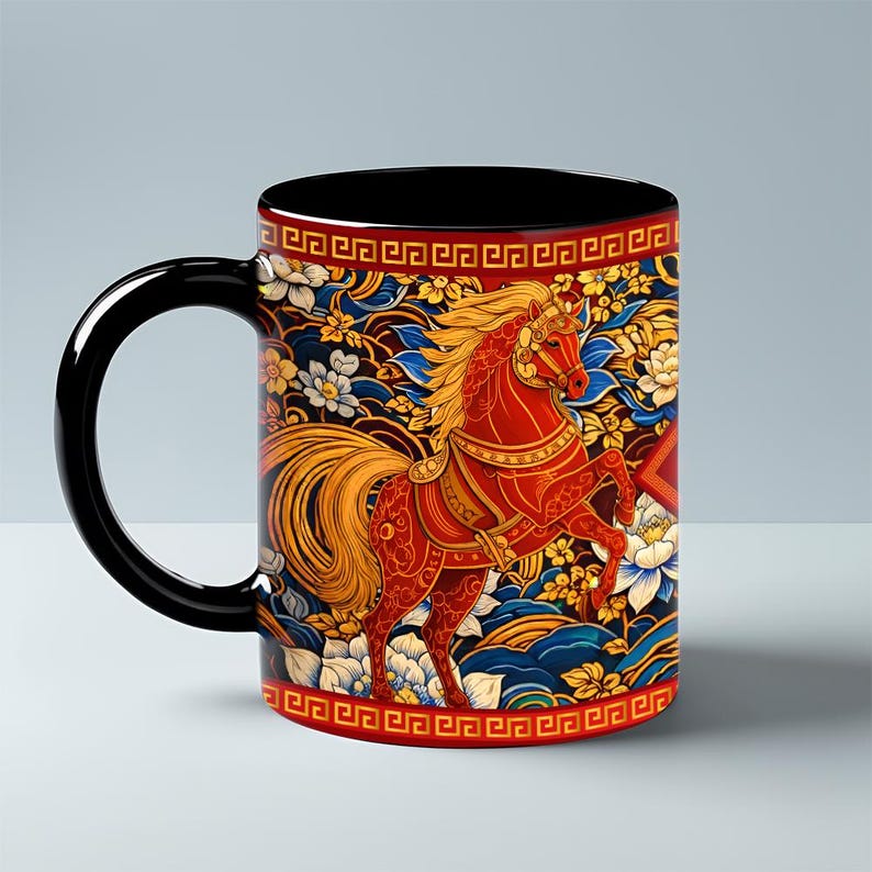 Year of the Horse Mug 2026, Chinese Zodiac Horse Coffee Mug, Lucky Feng Shui Gift for Prosperity, Lunar New Year Mug il_794xN.7660187453_d6ed.jpg