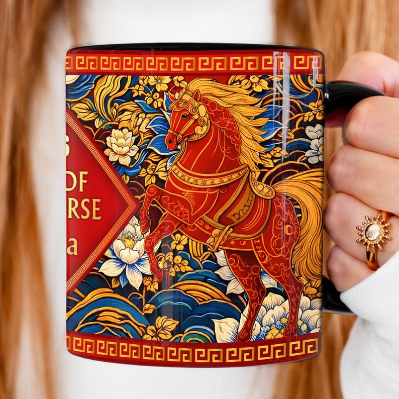 Year of the Horse Mug 2026, Chinese Zodiac Horse Coffee Mug, Lucky Feng Shui Gift for Prosperity, Lunar New Year Mug il_794xN.7660187511_djoq.jpg