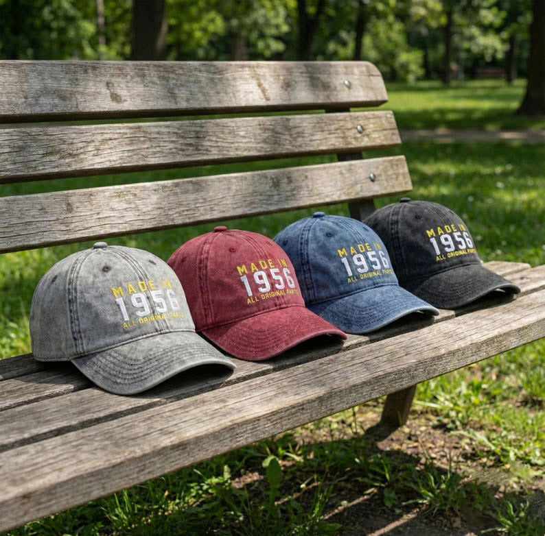 70th Birthday Gift, Vintage Embroidered Hat for 70th Birthday, Born In 1956 Cap il_794xN.7714416968_ol8x.jpg