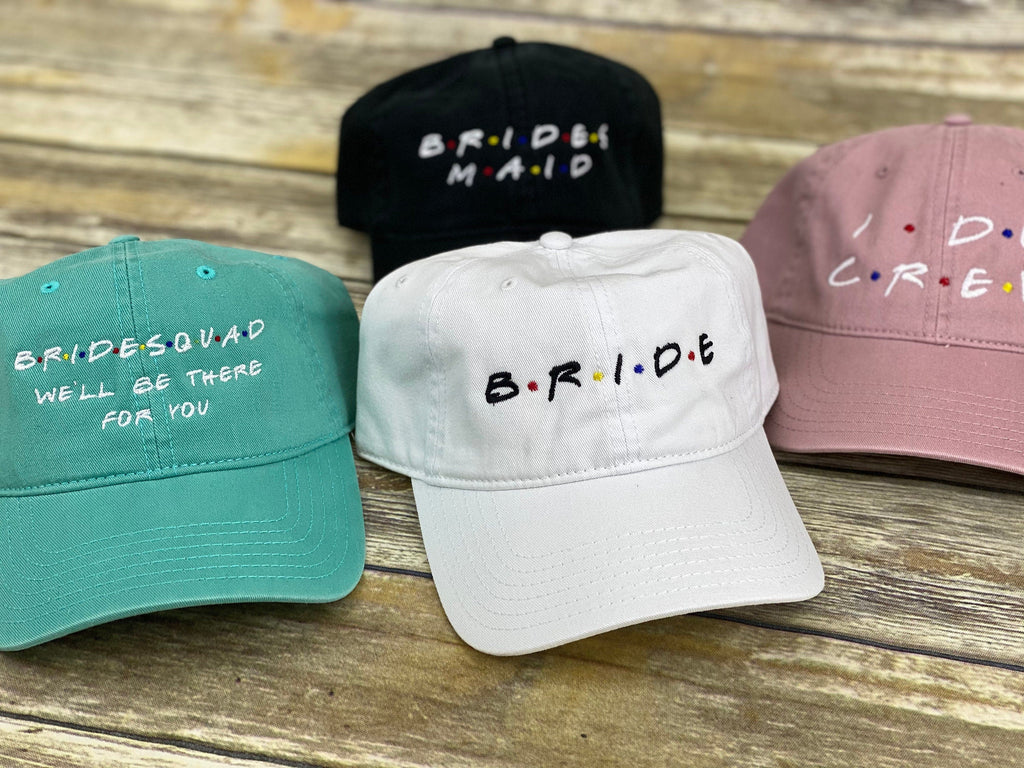 Friends bridal gifts Embroidered hat, Bridesmaid gift, Gift for bride, Bachelorette gift, Bride to be, Personalized gift, Bridal gifts il_fullxfull.3017630748_3hlw.jpg
