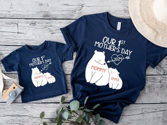 Our 1st Mother's Day Shirt, Mommy and Me Shirts, First Mothers Day Outfits, Custom With Names, Matching Mom and Baby Shirt il_fullxfull.5887116428_40yl.jpg