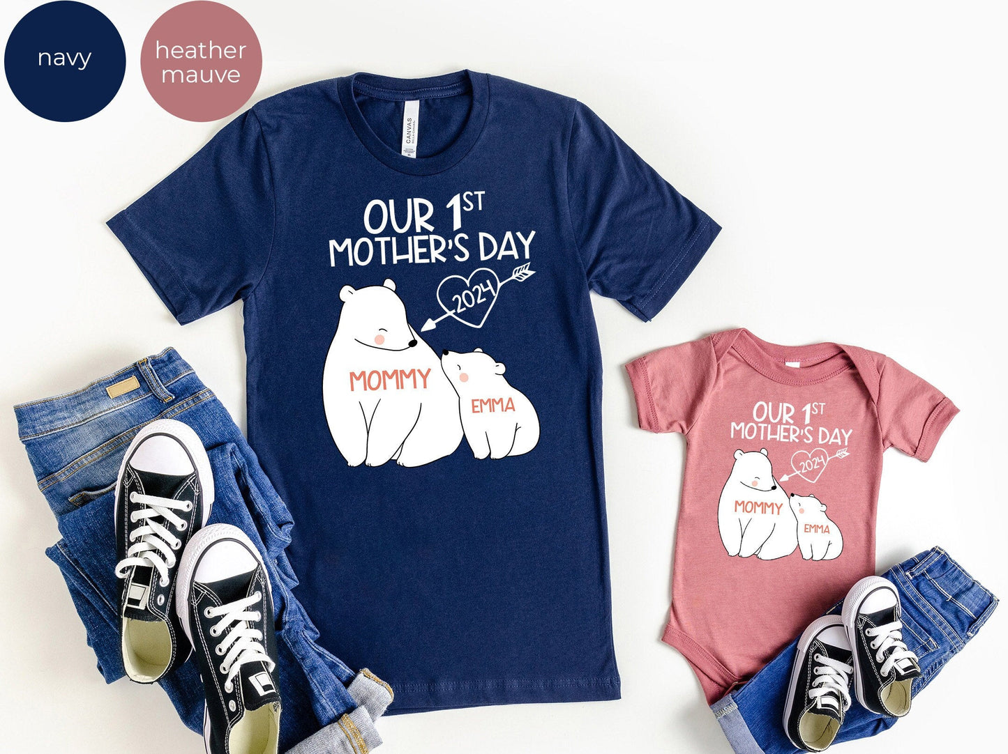 Our 1st Mother's Day Shirt, Mommy and Me Shirts, First Mothers Day Outfits, Custom With Names, Matching Mom and Baby Shirt il_fullxfull.5887118270_cx8r.jpg