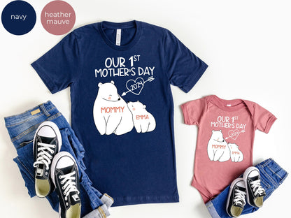 Our 1st Mother's Day Shirt, Mommy and Me Shirts, First Mothers Day Outfits, Custom With Names, Matching Mom and Baby Shirt il_fullxfull.5887118270_cx8r.jpg