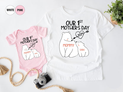 Our 1st Mother's Day Shirt, Mommy and Me Shirts, First Mothers Day Outfits, Custom With Names, Matching Mom and Baby Shirt il_fullxfull.5935189765_dxc4.jpg