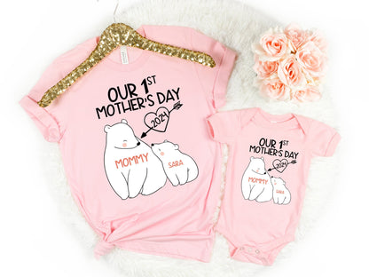Our 1st Mother's Day Shirt, Mommy and Me Shirts, First Mothers Day Outfits, Custom With Names, Matching Mom and Baby Shirt il_fullxfull.5935189767_fa4z.jpg