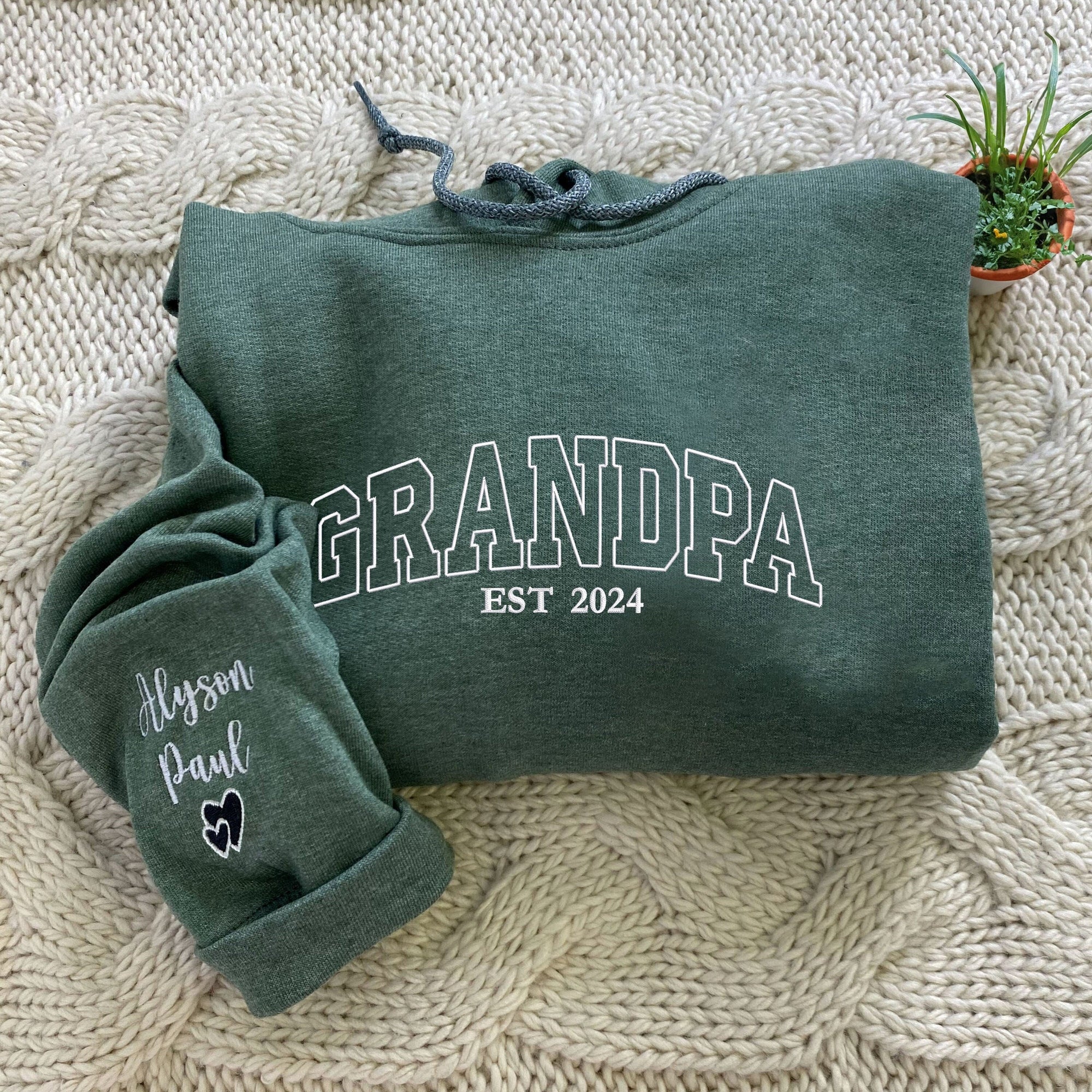 Grandpa Hoodie Personalized, Embroidered Grandpa Sweatshirt, Dad Est Sweatshirt With Kids Names, Unique Gifts for Dad, Father's Day Gift il_fullxfull.6018465005_36fi.jpg