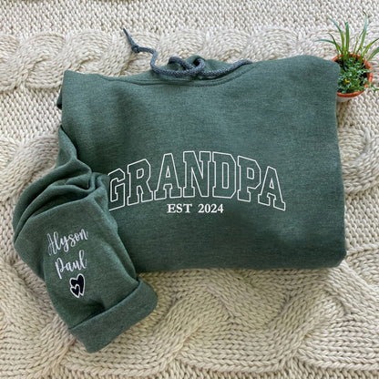 Grandpa Hoodie Personalized, Embroidered Grandpa Sweatshirt, Dad Est Sweatshirt With Kids Names, Unique Gifts for Dad, Father's Day Gift il_fullxfull.6018465005_36fi.jpg