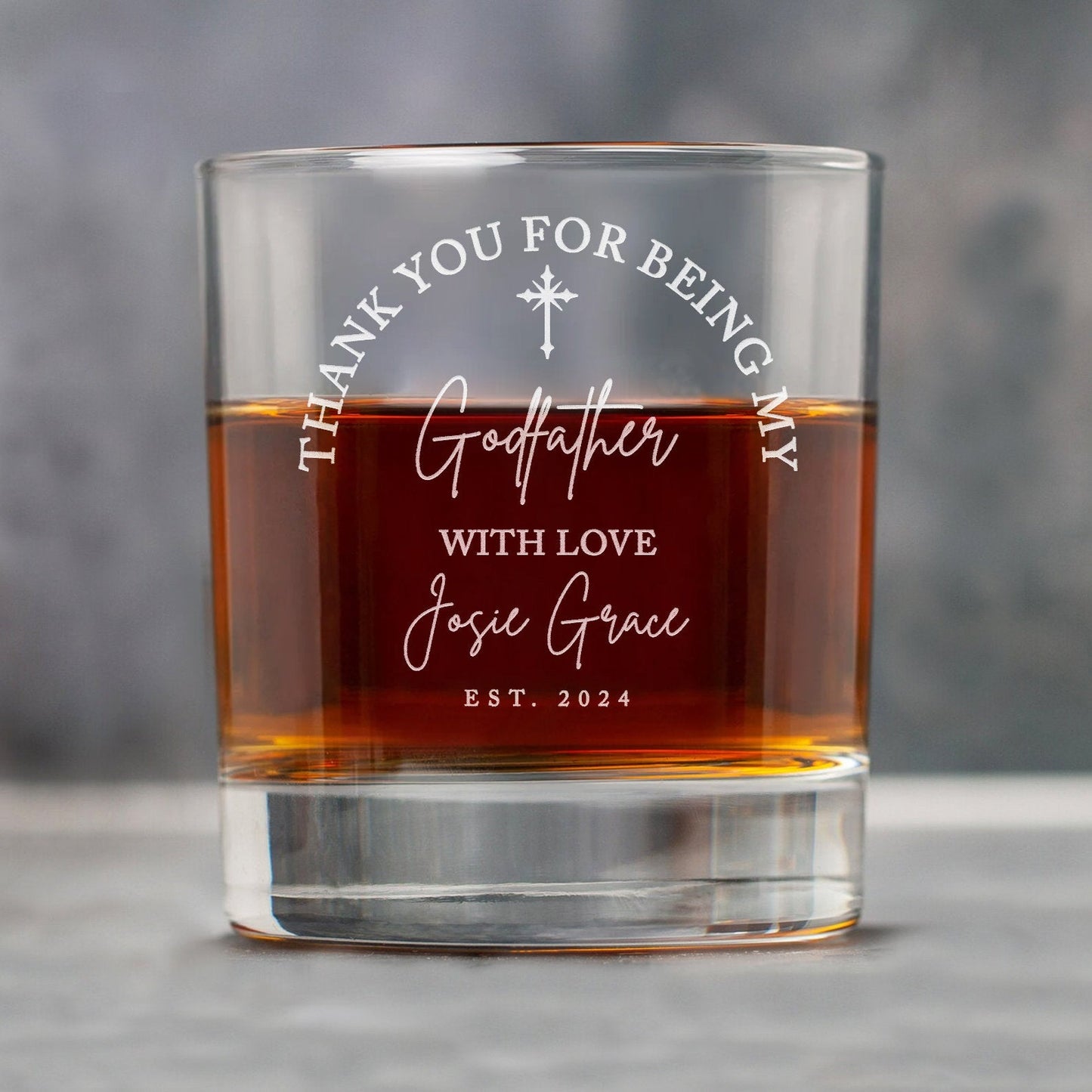 Custom Father's Day Gifts for Godfather - Personalized Godfather Gift on Rock Glass - Whiskey Glass Gifts from Goddaughter il_fullxfull.6066393989_2atb.jpg