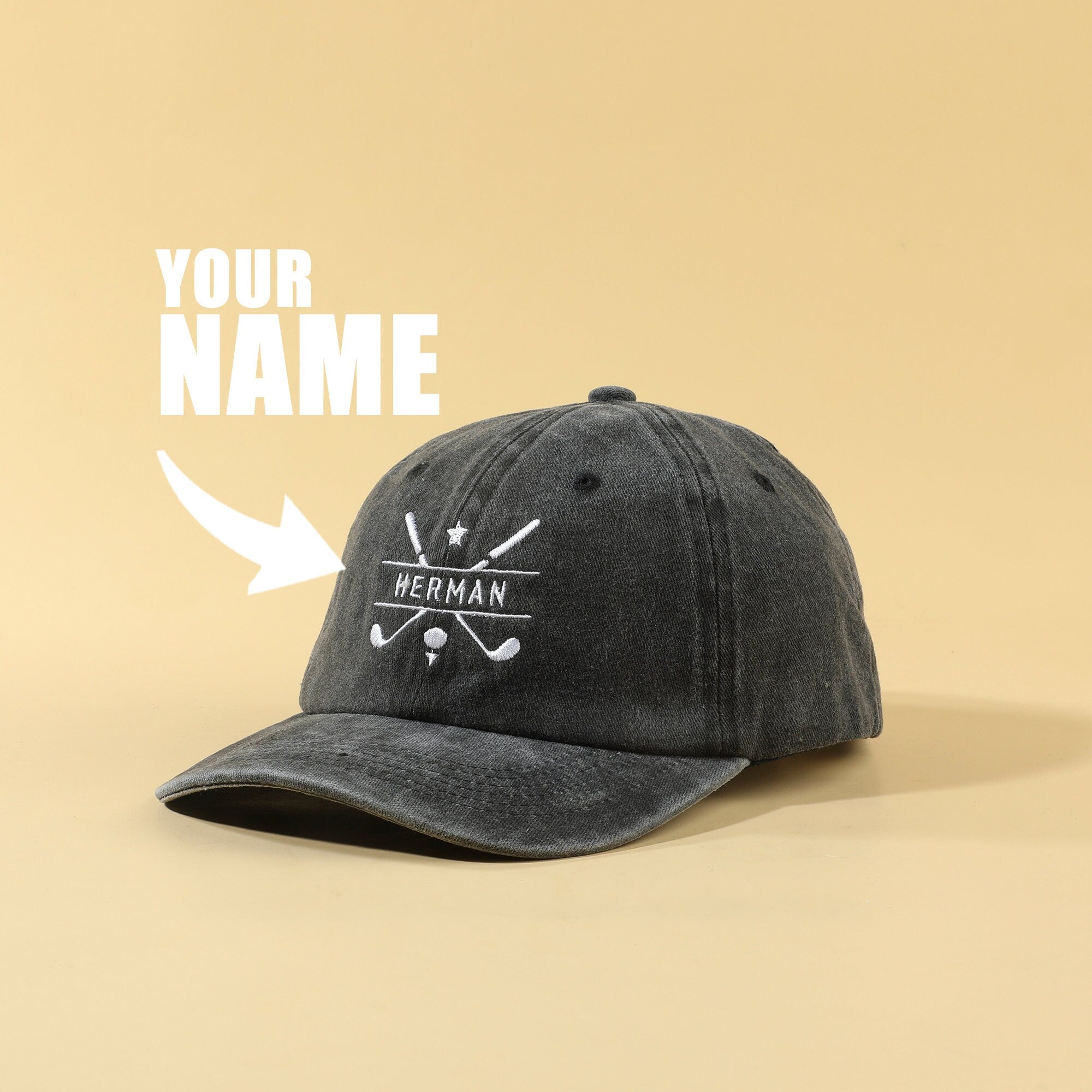 Personalized Golf Cap | Unisex Custom Embroidery Baseball Hat | Golfing Accessories | Gifts for Golfers Dad Groomsmen Men Son il_fullxfull.6087361822_omxg.jpg