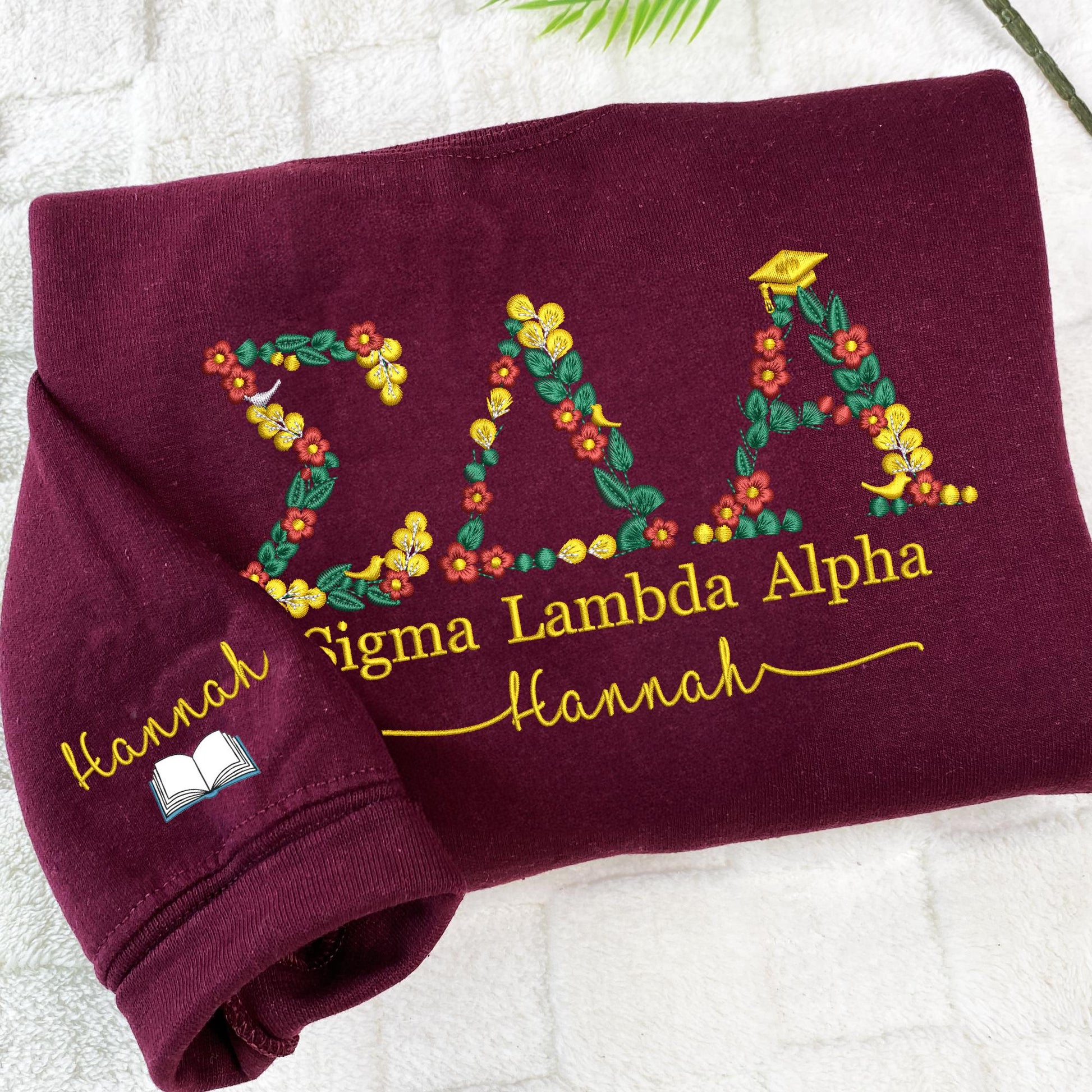Floral College Embroidered Sweatshirt - Custom Sorority Gift College Hoodie - College Shirt - High School Shirt - Teacher Gift il_fullxfull.6389443724_anw2.jpg