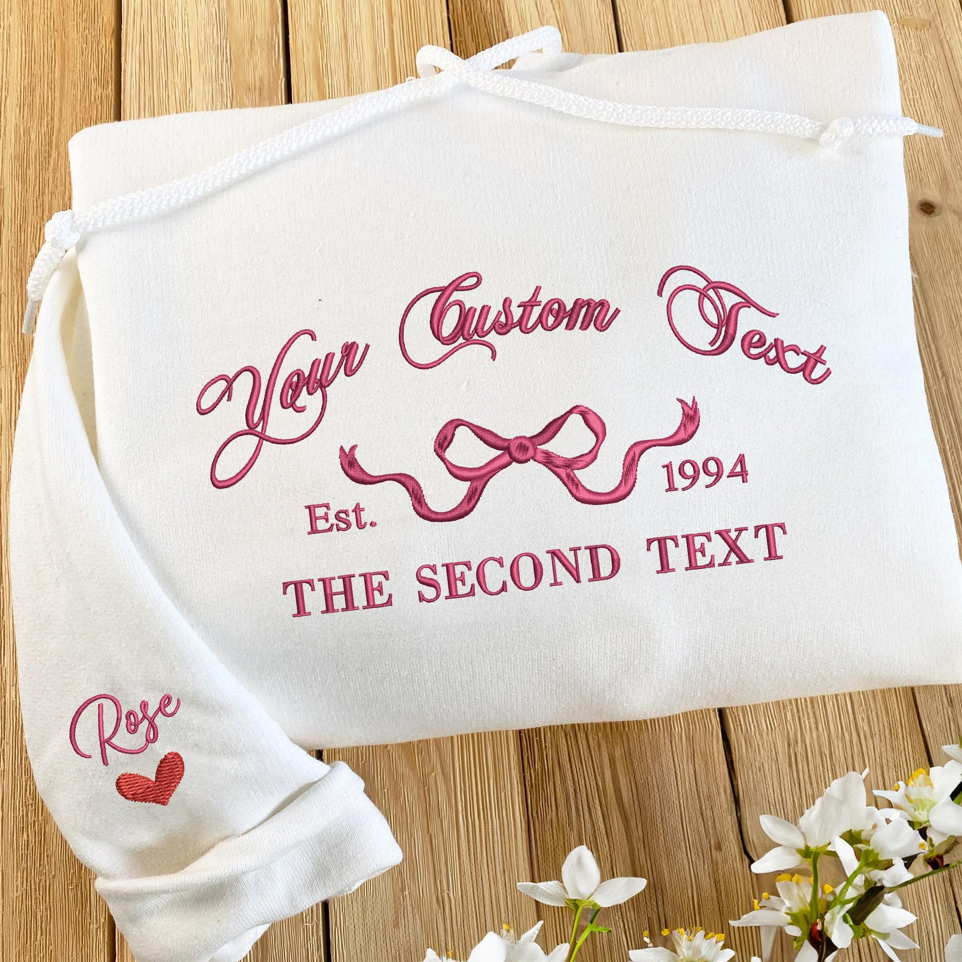 Embroidered Sorority Shirt, Girls Trip Sweatshirt, Coquette Sorority Tee, Custom Text Shirt, Custom College Sorority Crewnecks, BFF Gift il_fullxfull.6493073819_850n.jpg
