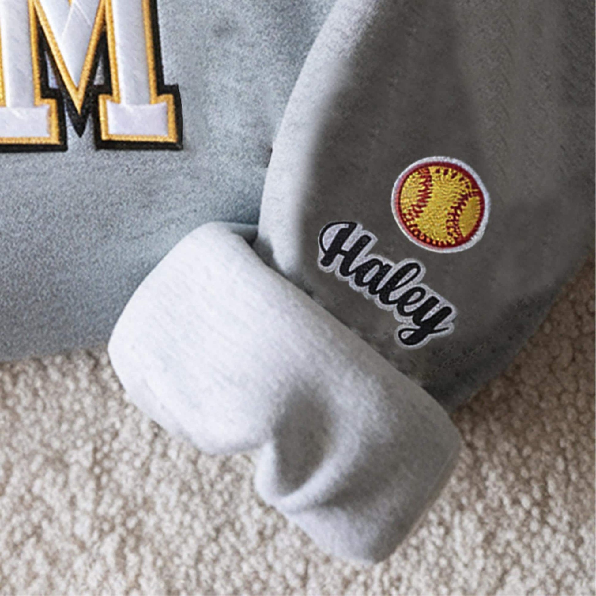 Embroidery Softball Sweatshirt, Personalized Softball Shirt, Custom Name Sweatshirt, Softball Mom Sweatshirt, Sport Gift for Mom, Daughter il_fullxfull.6643041917_gokr.jpg