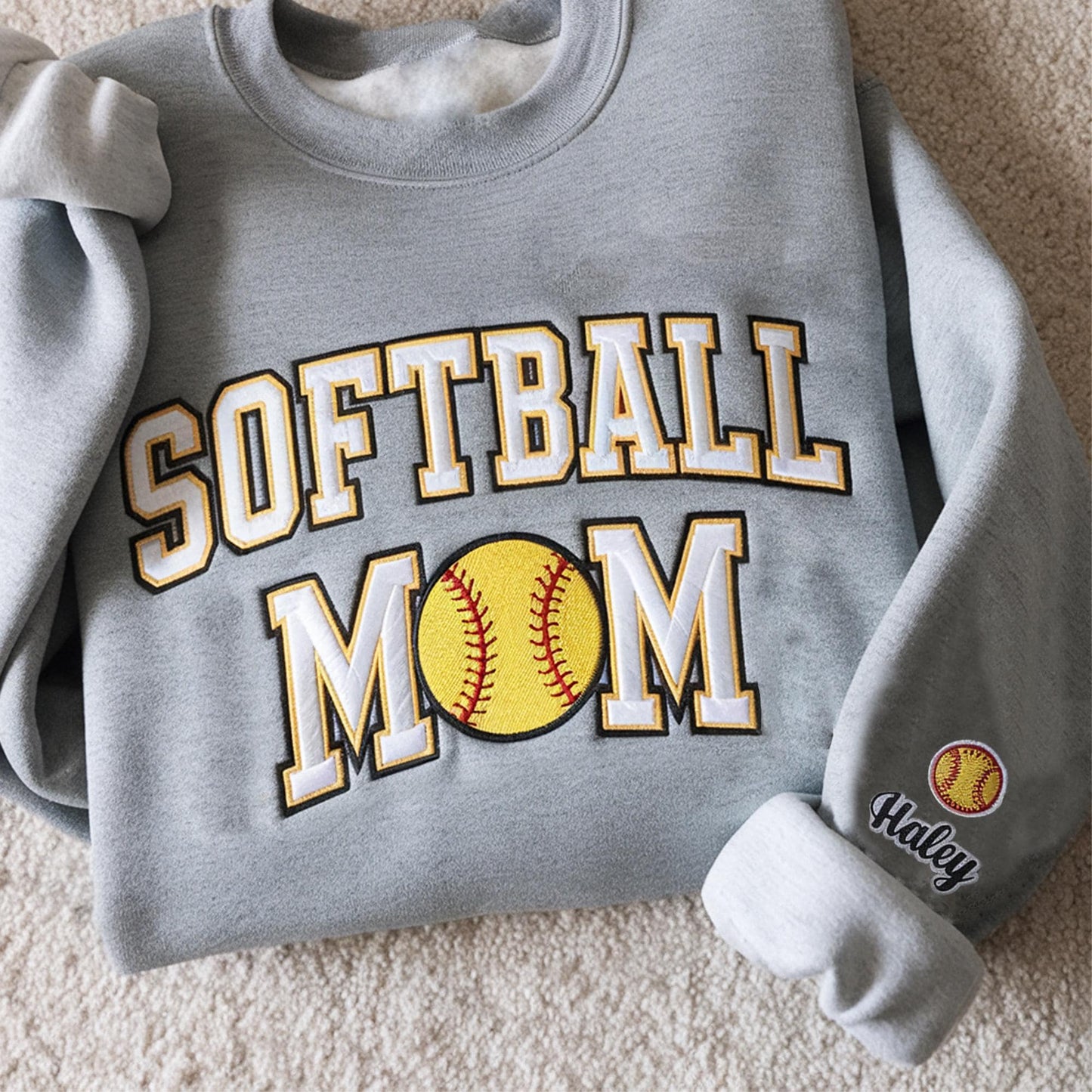 Embroidery Softball Sweatshirt, Personalized Softball Shirt, Custom Name Sweatshirt, Softball Mom Sweatshirt, Sport Gift for Mom, Daughter il_fullxfull.6643041949_1b4b.jpg