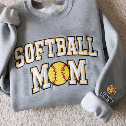 Embroidery Softball Sweatshirt, Personalized Softball Shirt, Custom Name Sweatshirt, Softball Mom Sweatshirt, Sport Gift for Mom, Daughter il_fullxfull.6643041949_1b4b.jpg