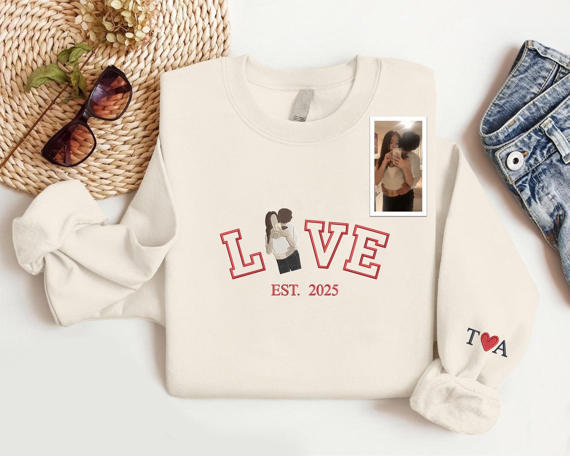 Personalized Embroidered Portrait Sweatshirt, Sketch from Photo Love Valentines Sweater, Custom Couple Matching Jumper il_fullxfull.6647723629_3ha9.jpg