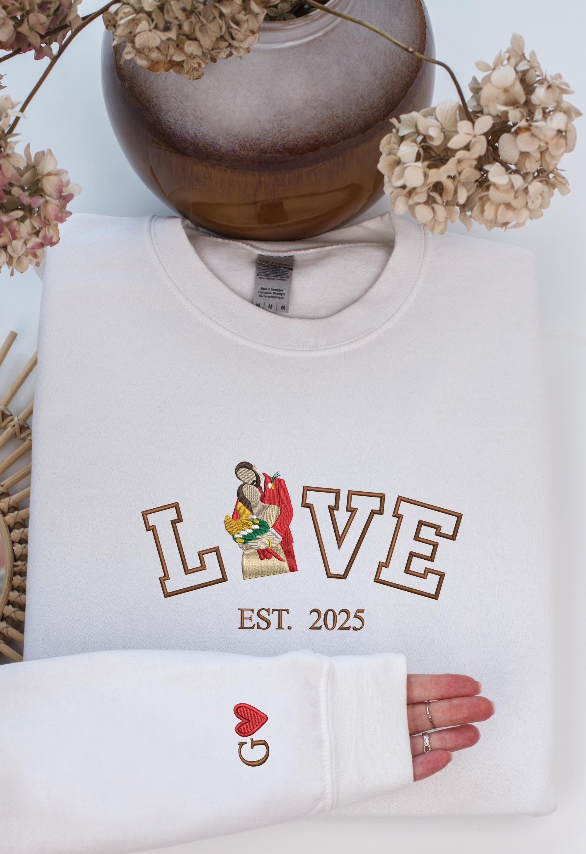 Personalized Embroidered Portrait Sweatshirt, Sketch from Photo Love Valentines Sweater, Custom Couple Matching Jumper il_fullxfull.6647723725_poy6.jpg
