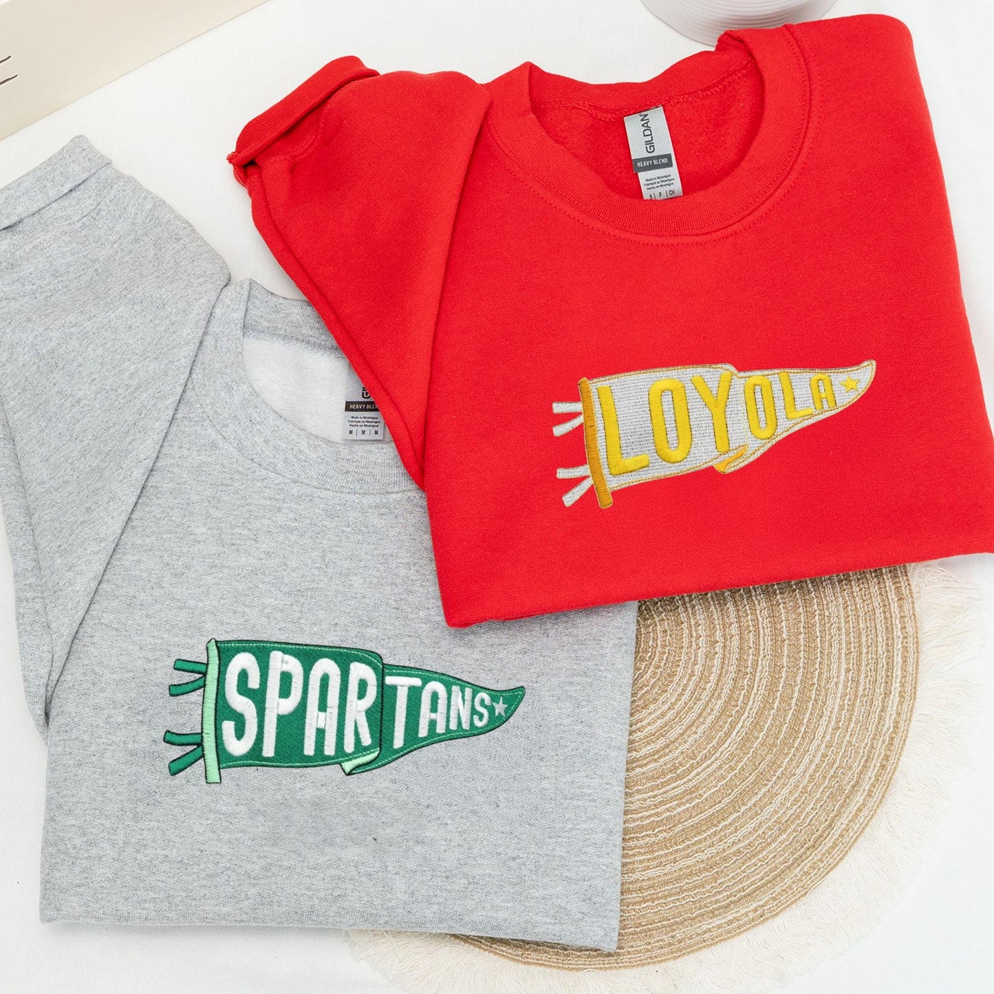 Embroidered Pennant Sweatshirt with Team Name, Custom Embroidered Pennant Shirt, Custom High School College Hoodie, Game Day, Friend Gift il_fullxfull.6742729523_b6y4.jpg