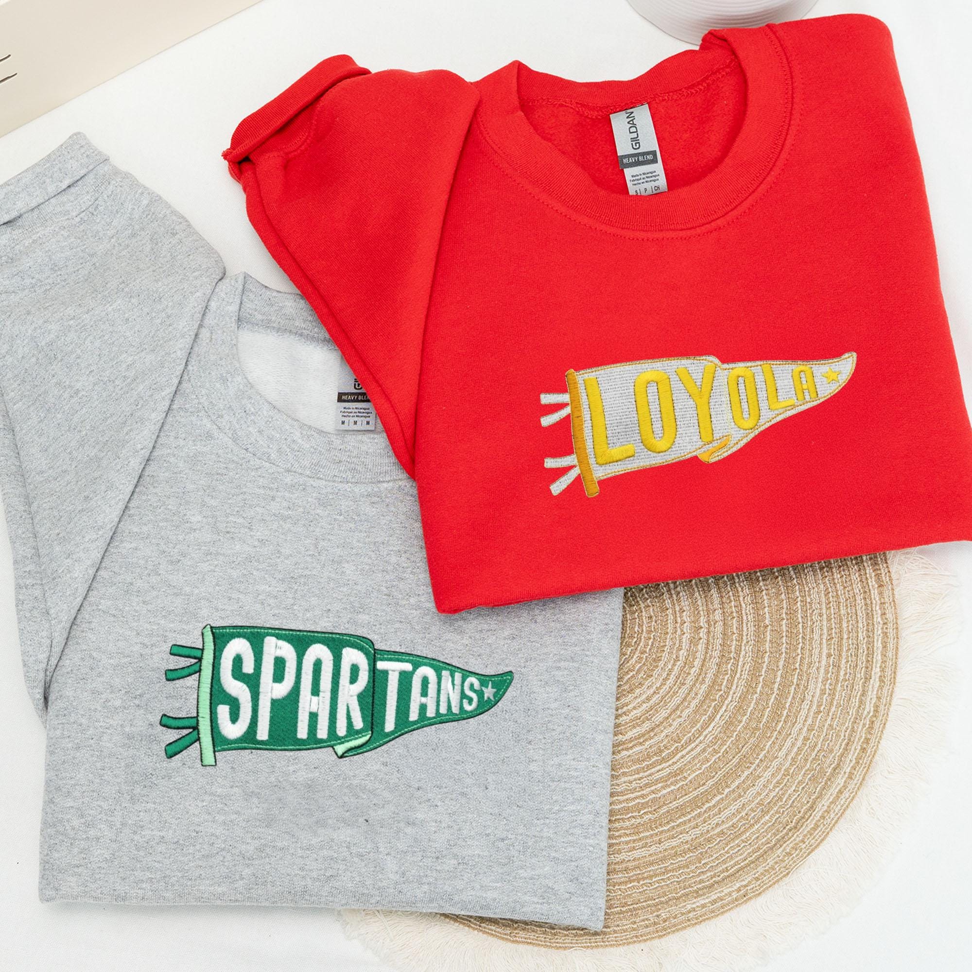 Embroidered Pennant Sweatshirt with Team Name, Custom Embroidered Pennant Shirt, Custom High School College Hoodie, Game Day, Friend Gift il_fullxfull.6742729523_b6y4.jpg