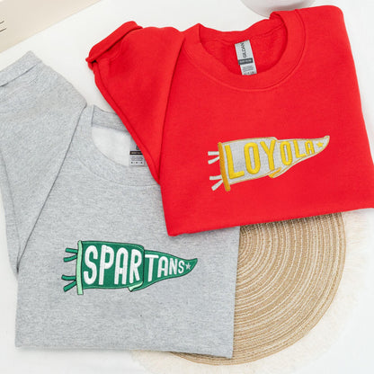 Embroidered Pennant Sweatshirt with Team Name, Custom Embroidered Pennant Shirt, Custom High School College Hoodie, Game Day, Friend Gift il_fullxfull.6742729523_b6y4.jpg